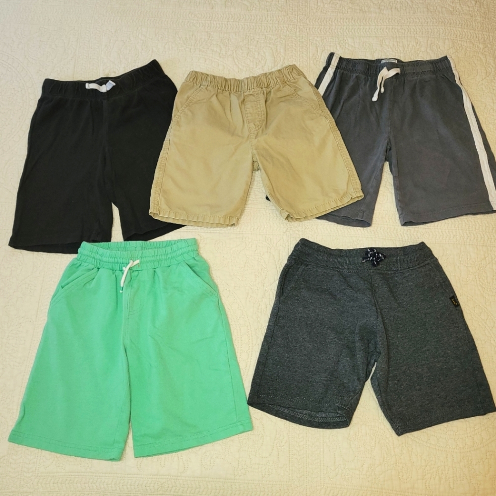 Assorted Boys' Shorts Set - Black, Tan, Gray, Green - size 7